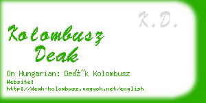 kolombusz deak business card
